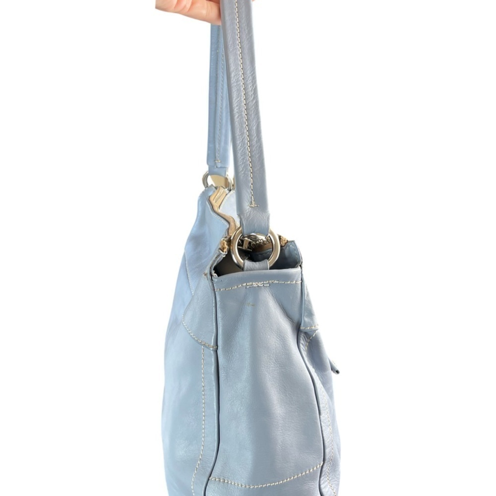 Prada Vitello Daino Blue Leather Hobo Bag - Picture 5 of 14